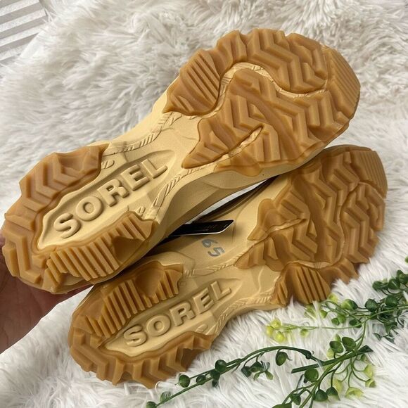 SOREL Kinetic Breakthrough Chunky Platform Boots Side Zip Tan Suede sz 10 womens - Picture 7 of 9